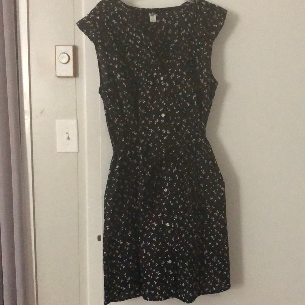 Linen Button Down Floral Dress